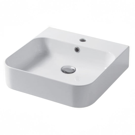 Disegno Ceramica Lavabo Appoggio e Parete Serie Slim 48x48 con Foro Rubinetto