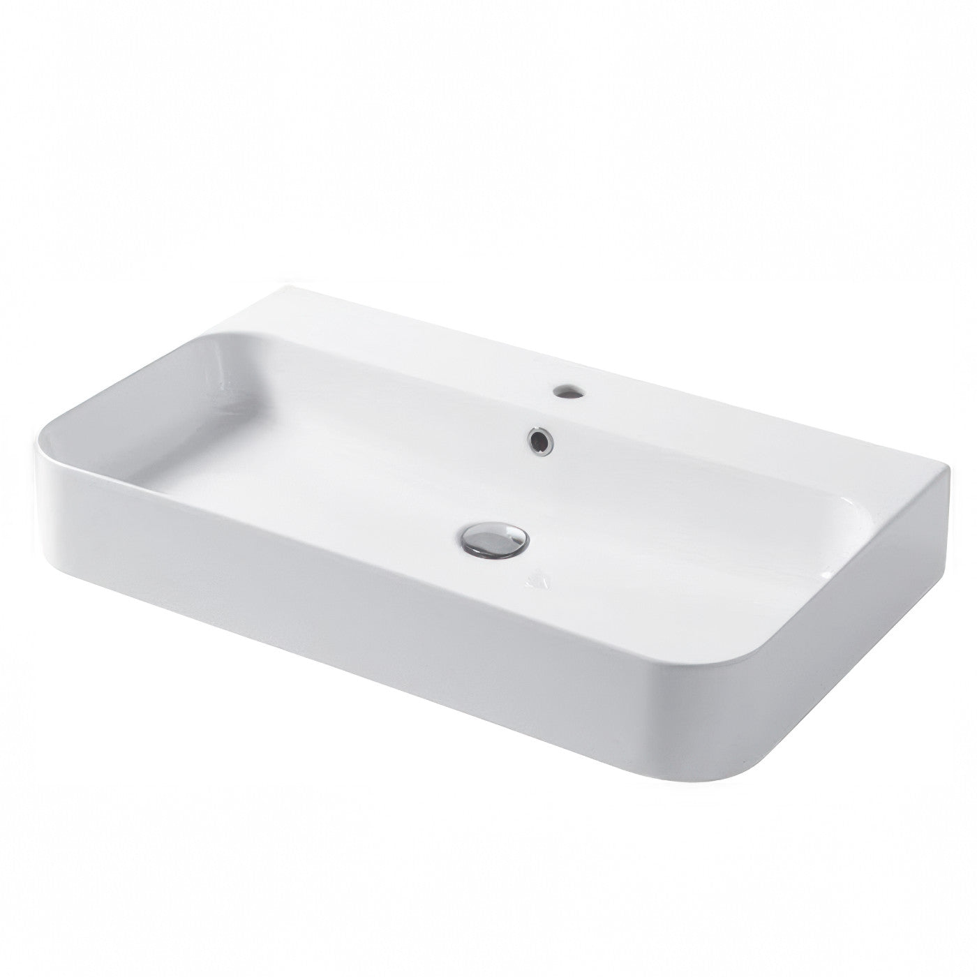 Disegno Ceramica Lavabo Appoggio e Parete Serie Slim 80x48 senza Foro Rubinetto
