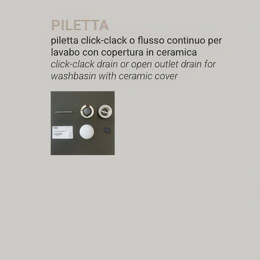 Hidra Ceramica Piletta Click-Clack a flusso continuo per lavabo