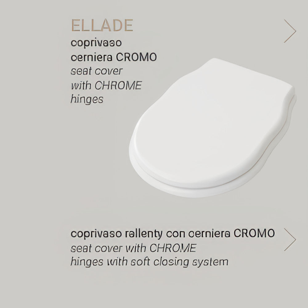 Hidra Ceramica Copriwater Rallenty con cerniera cromo serie Ellade Classica