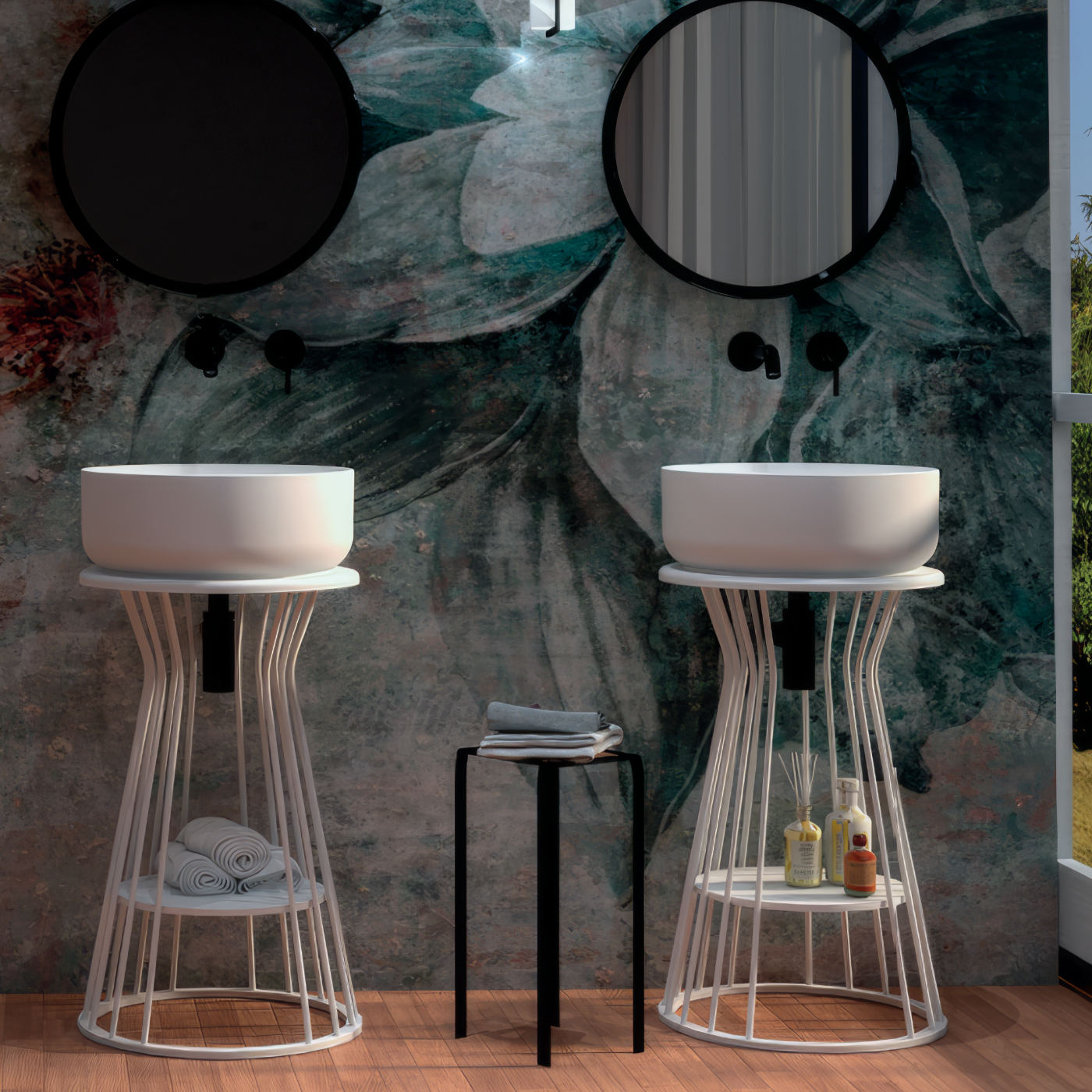 Hidra Ceramica Lavabo Sphere tondo appoggio cm 17
