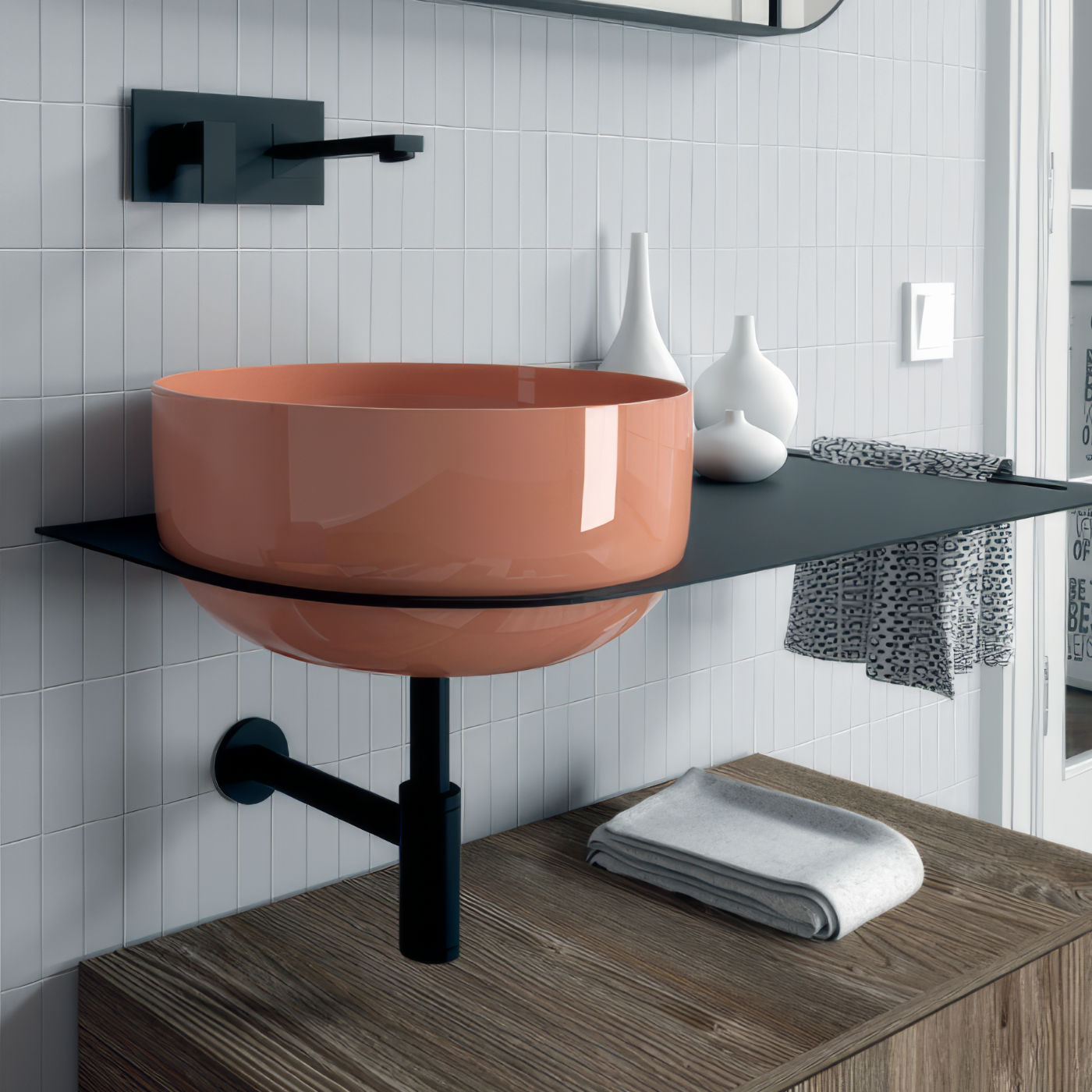 Hidra Ceramica Lavabo Sphere tondo appoggio cm22