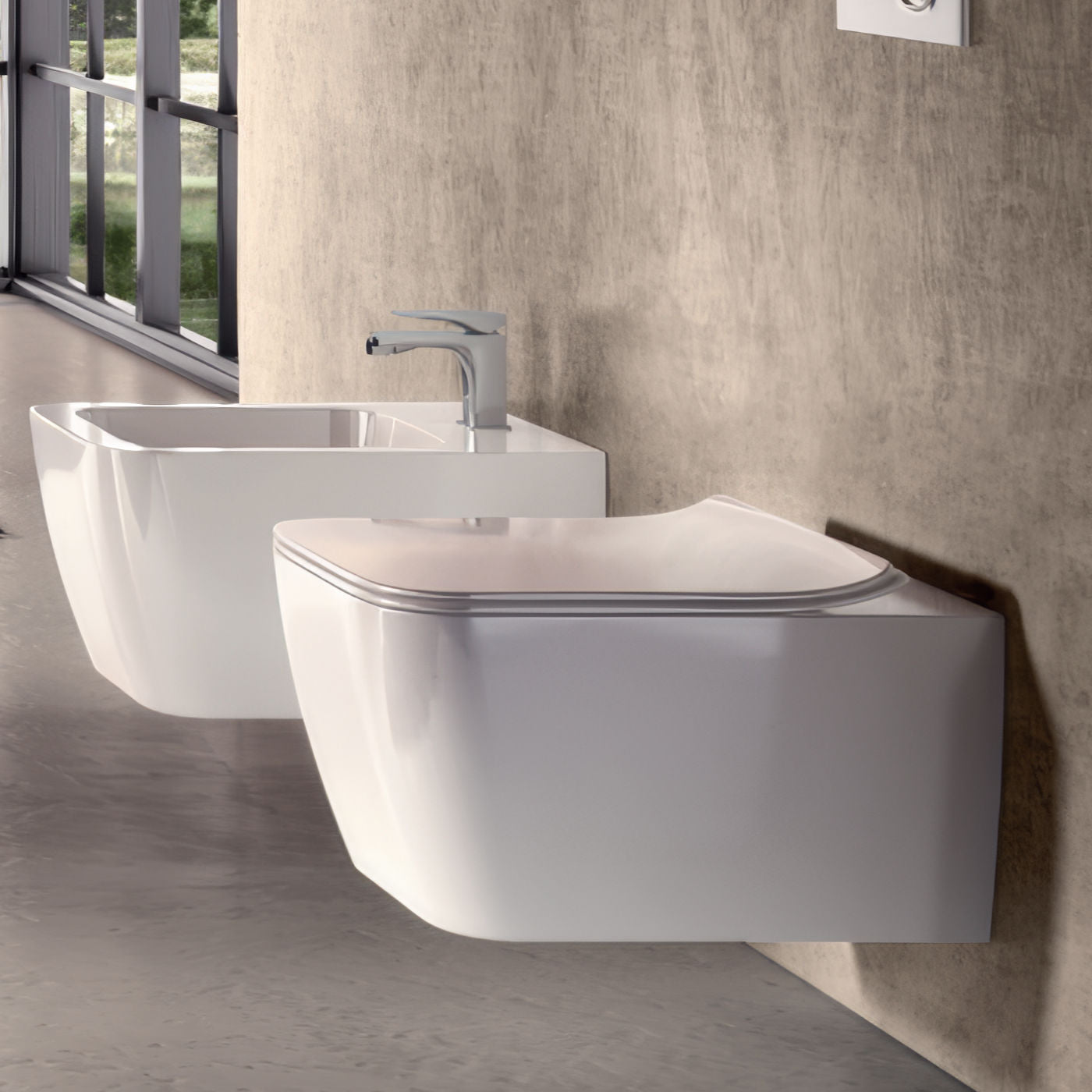 Hidra Ceramica Bidet sospeso Kiub