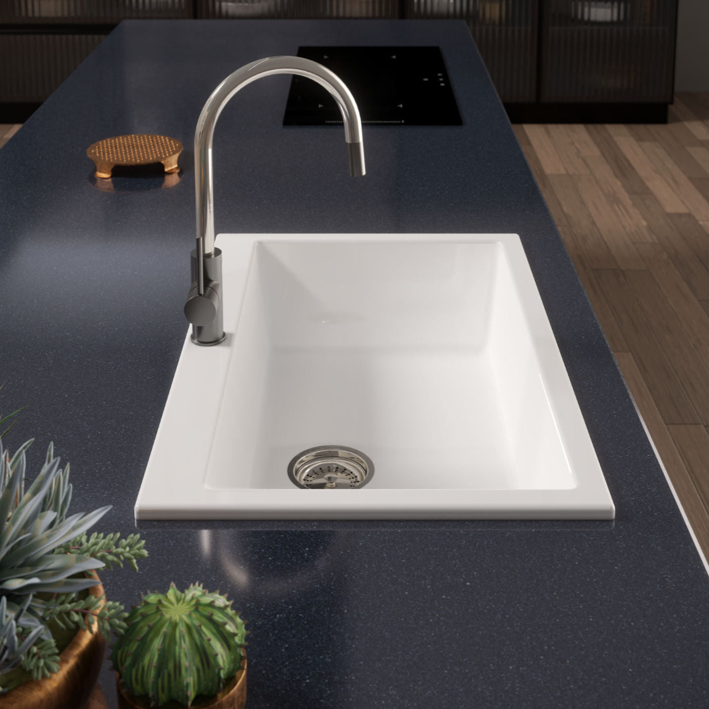 Disegno Ceramica Lavello Pot Sopra e Sottopiano da 30" con Foro