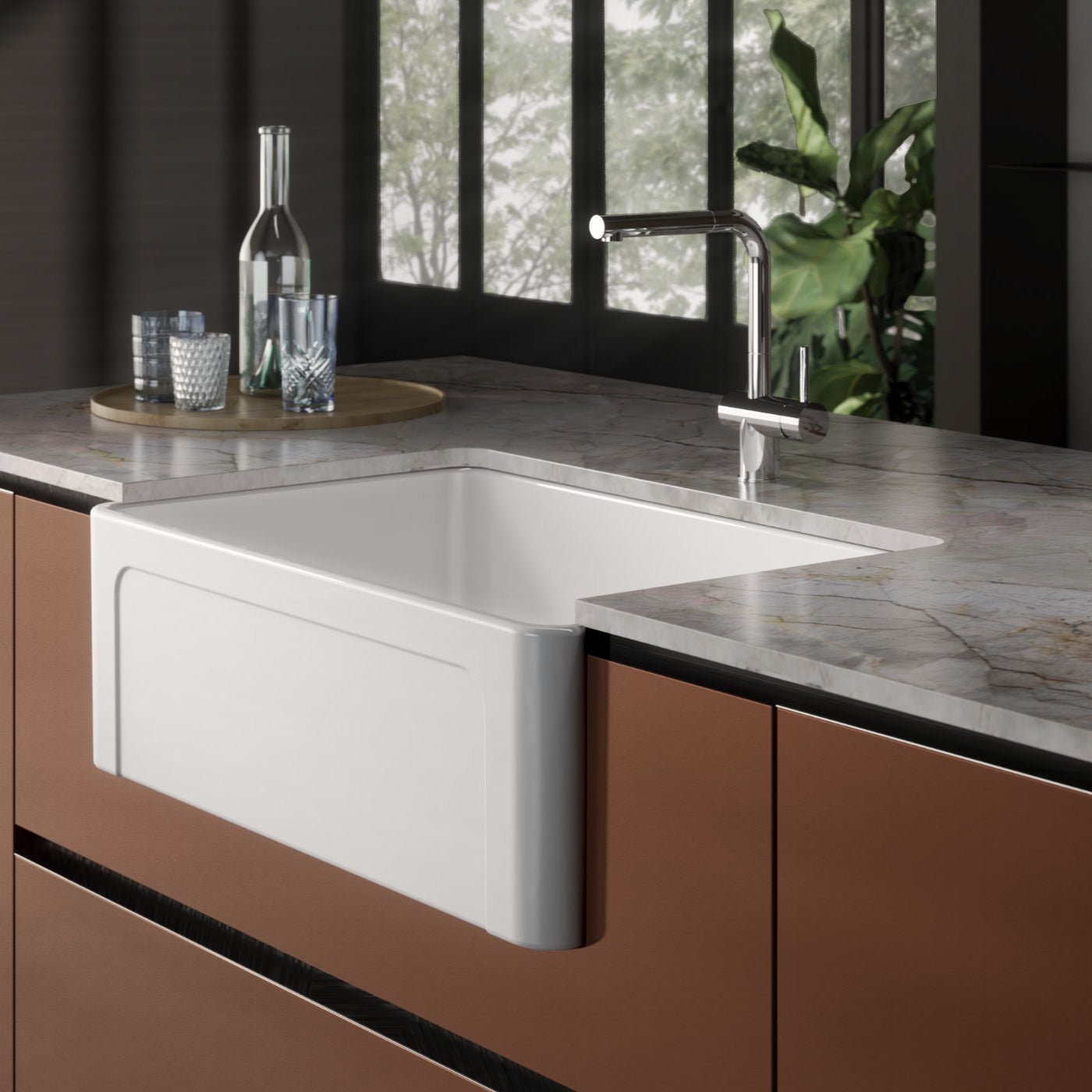 Disegno Ceramica Lavello Lagoon Sopra e Sottopiano da 27"