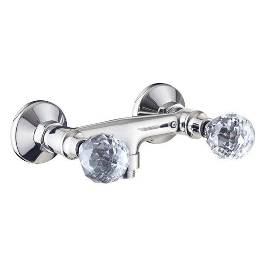 Demm Gruppo attacco esterno per doccia con attacco 1/2”. Pomelli cristallo Swarovski