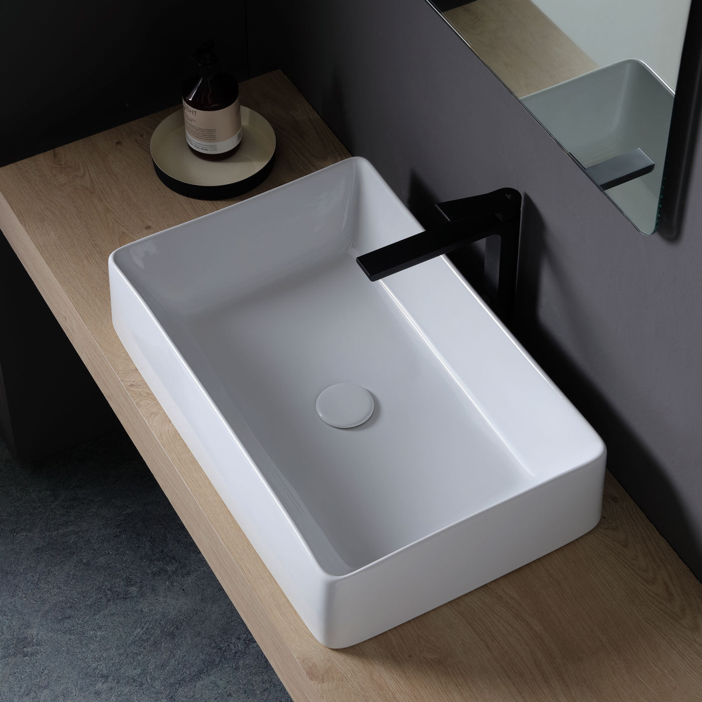 White Ceramic Slim 60 - Lavabo da appoggio