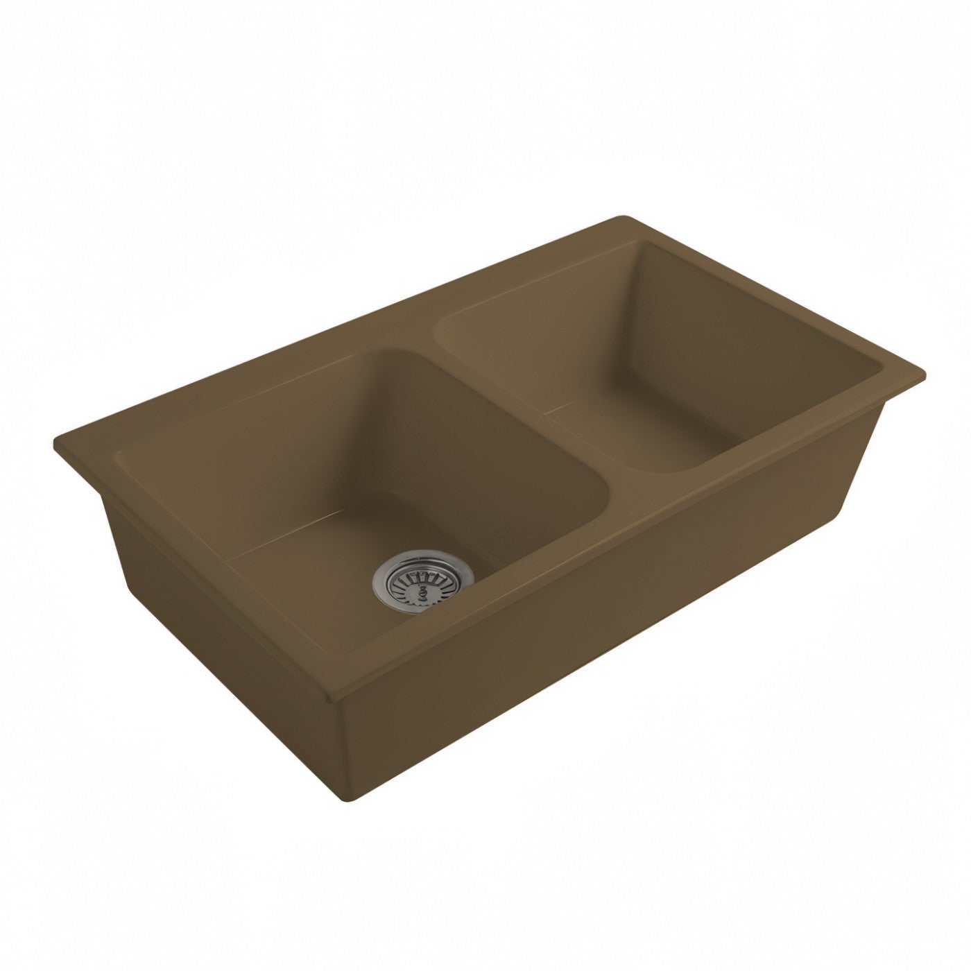 Disegno Ceramica Lavello Pot Sopra e Sottopiano Doppia Vasca da 33" senza Foro