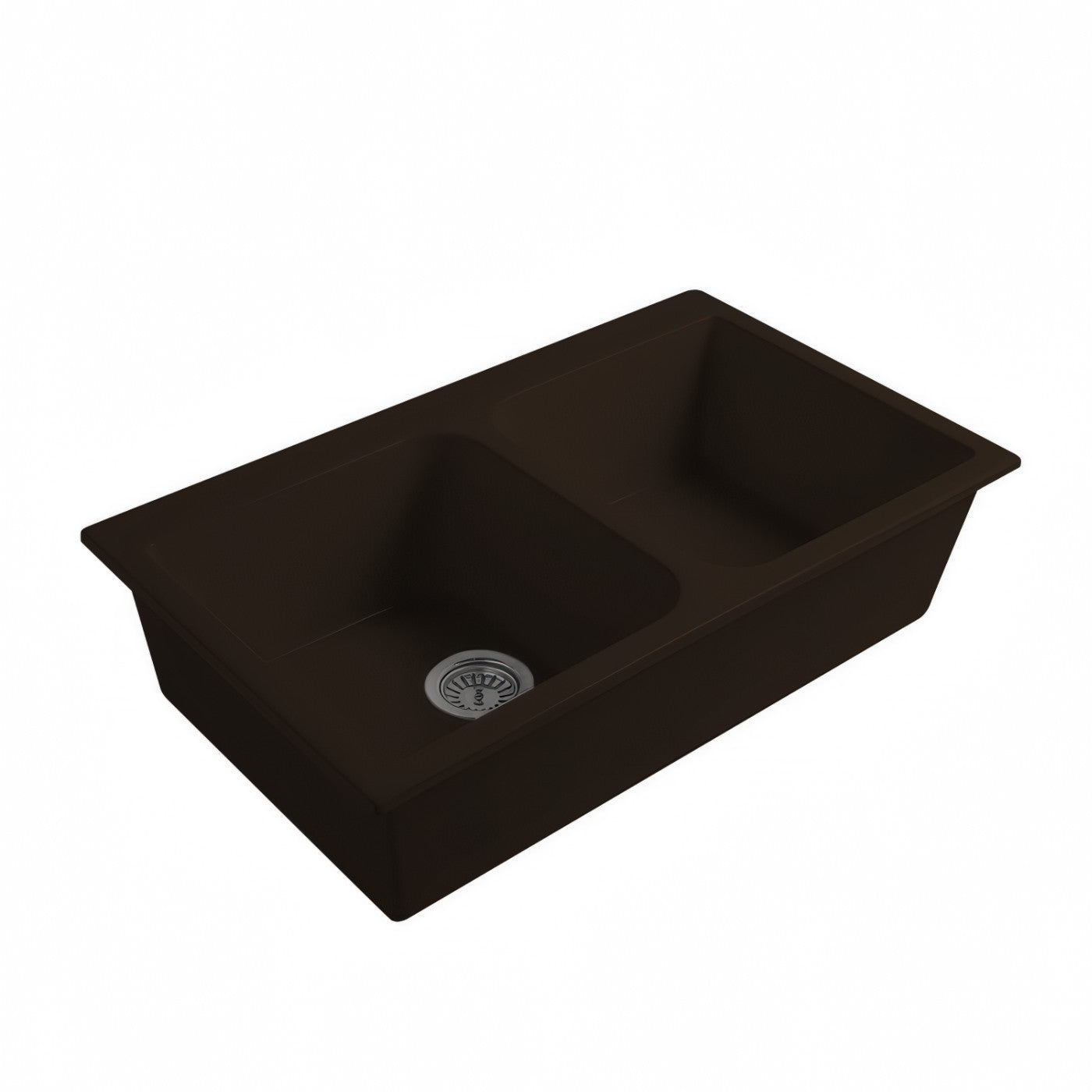 Disegno Ceramica Lavello Pot Sopra e Sottopiano Doppia Vasca da 33" senza Foro