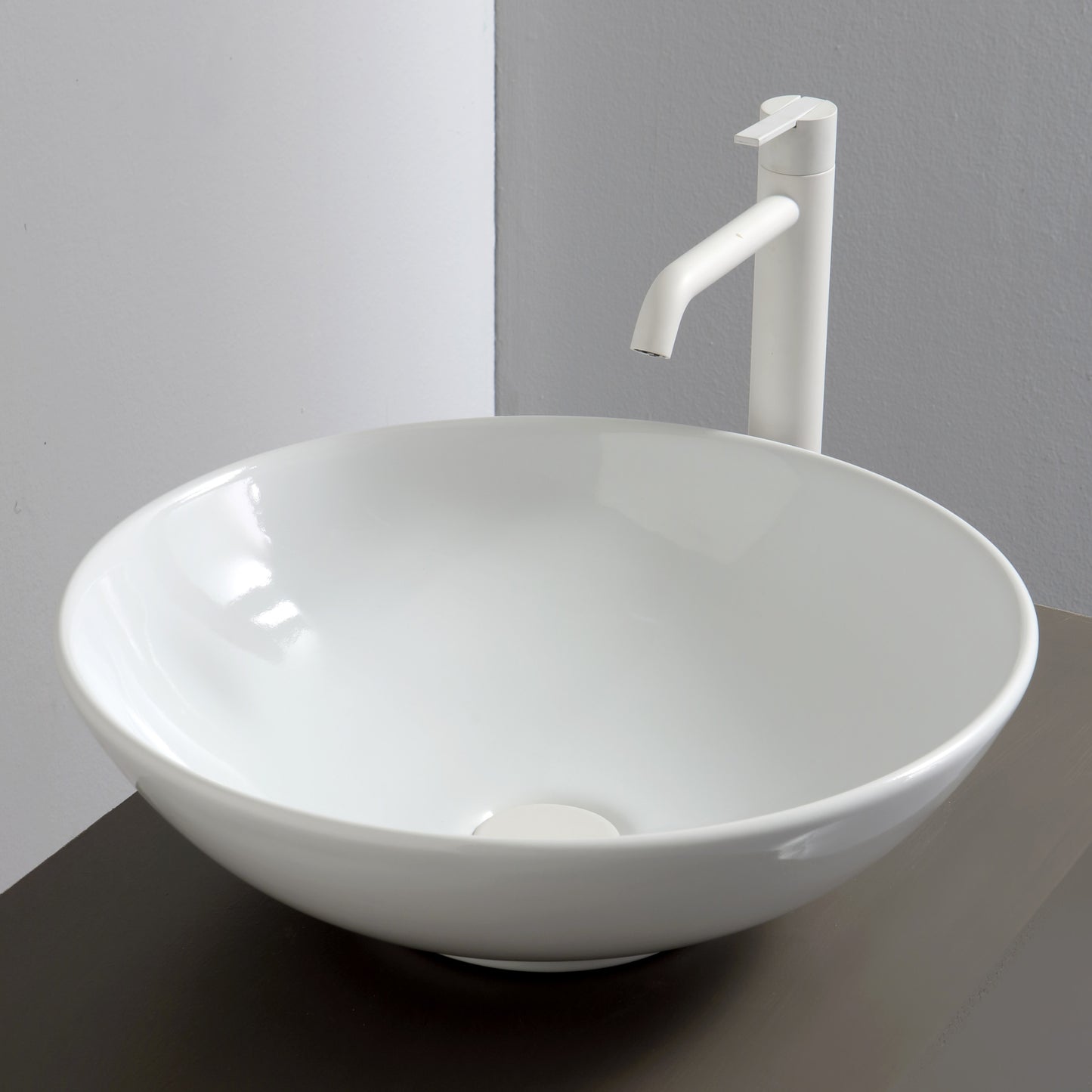 WHite ceramic Dimp - Lavabo da appoggio