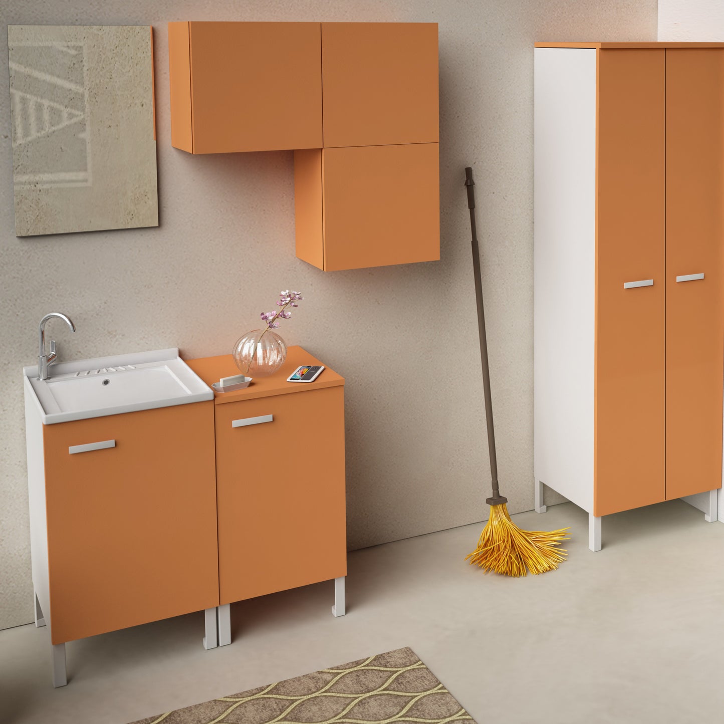 Atelier Arredo Design Serie Cubo - Mobile per vasca in ceramica 45x50