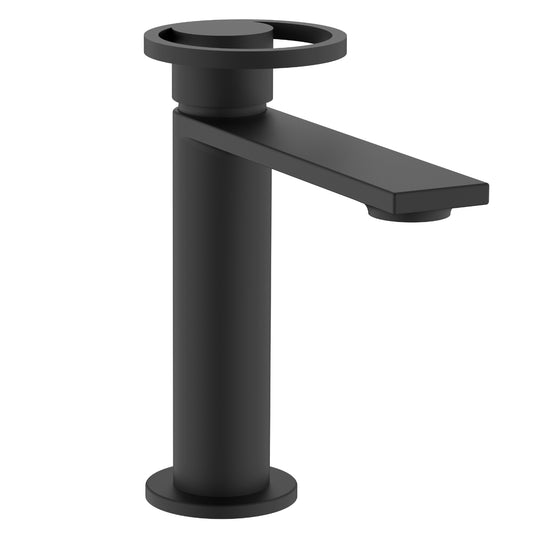 Demm Miscelatore monocomando SKAT, finitura Nero Opaco Lavabo con Scarico Click Clack. Plana equilibrio e leggerezza d'insieme