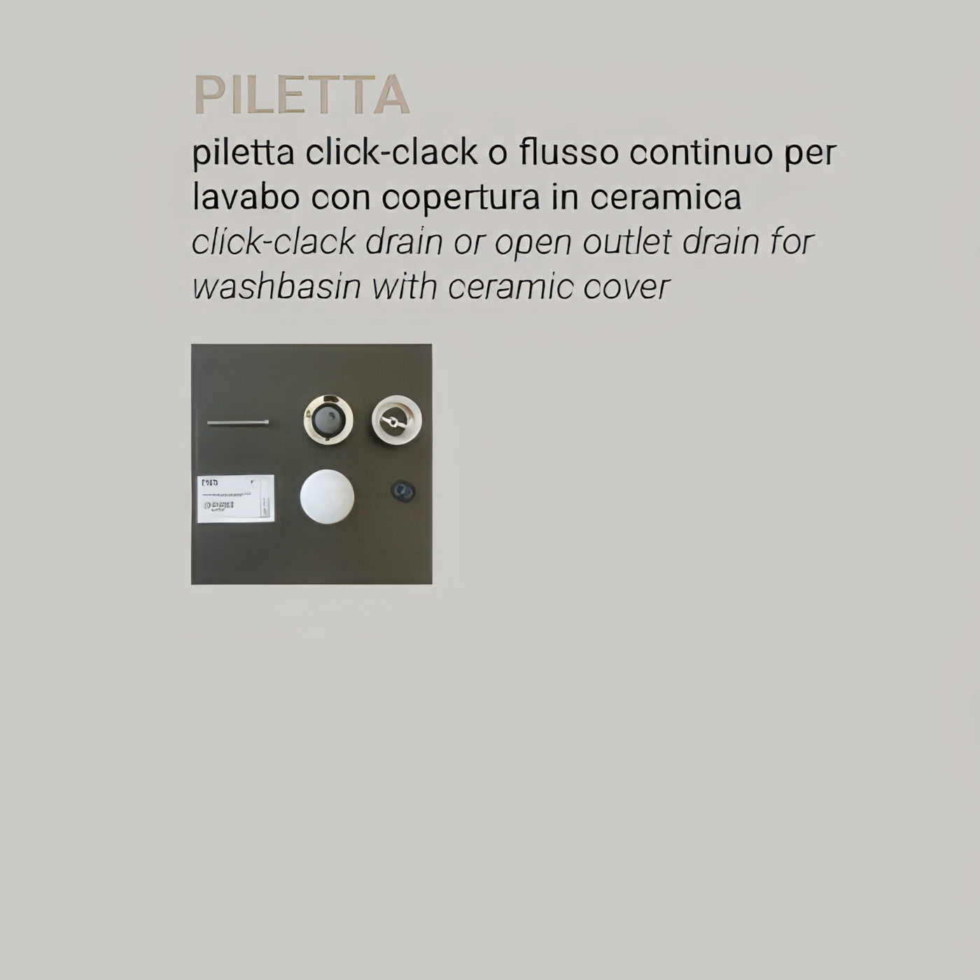 Hidra Ceramica Piletta Click-Clack a flusso continuo per lavabo

