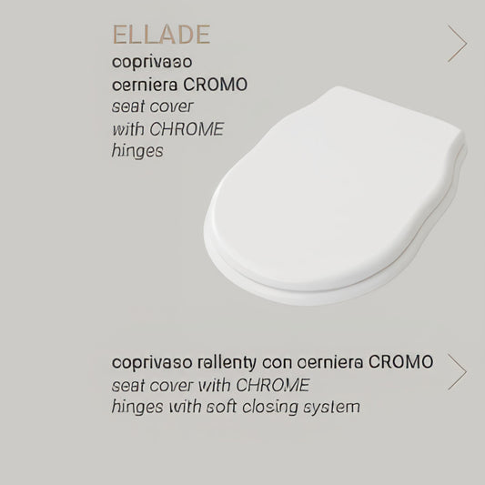 Copriwater con cerniera cromo serie Ellade Classica