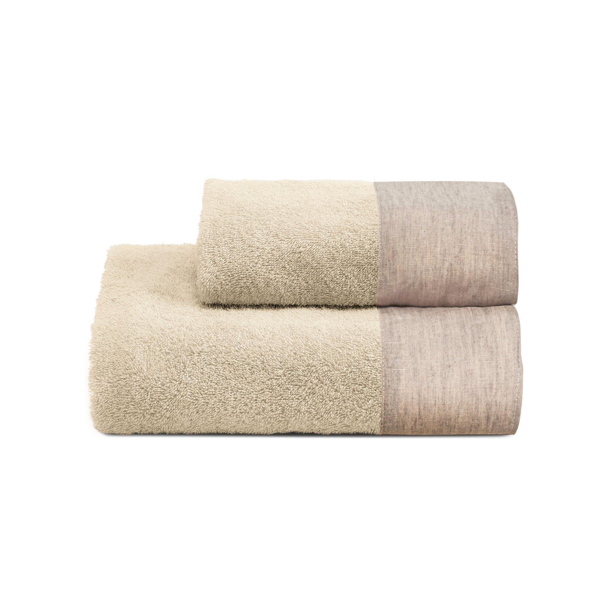 Biancoperla Eko Lino Washed Set Asciugamano Viso + Ospite