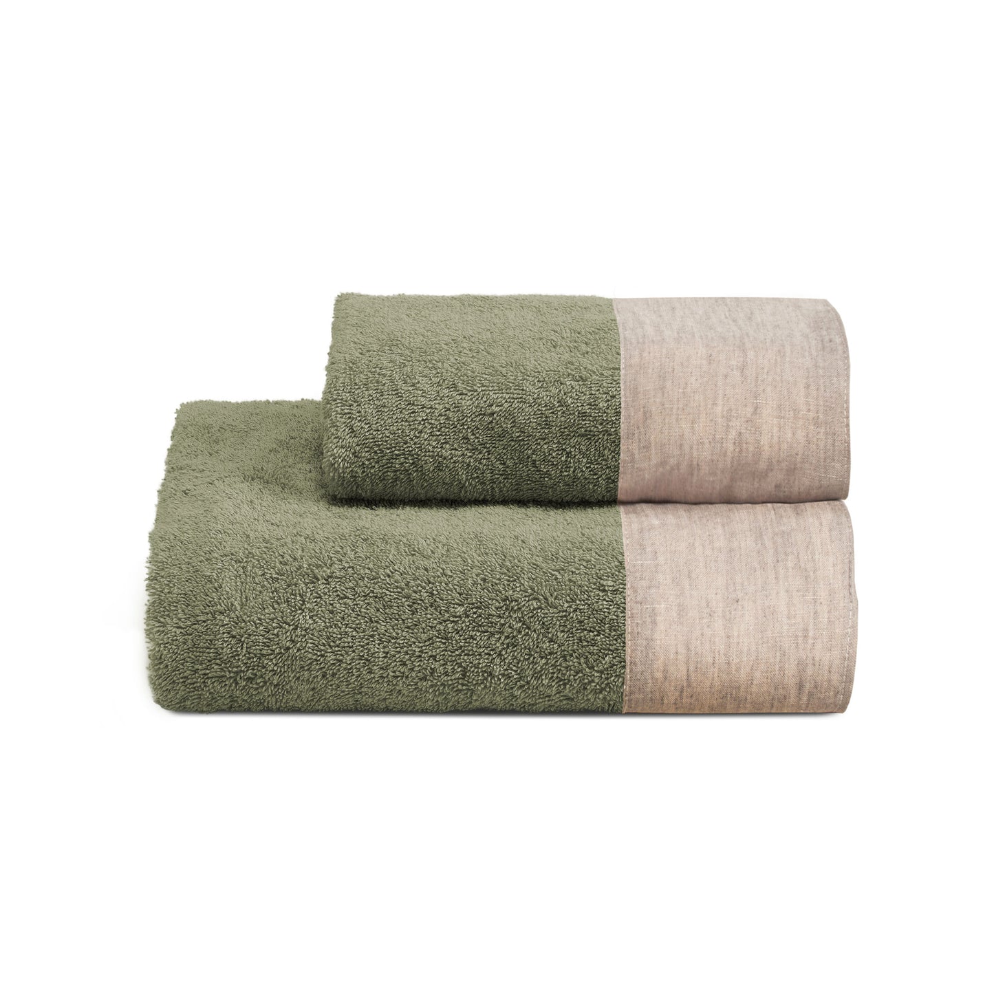 Biancoperla Eko Lino Washed Set Asciugamano Viso + Ospite