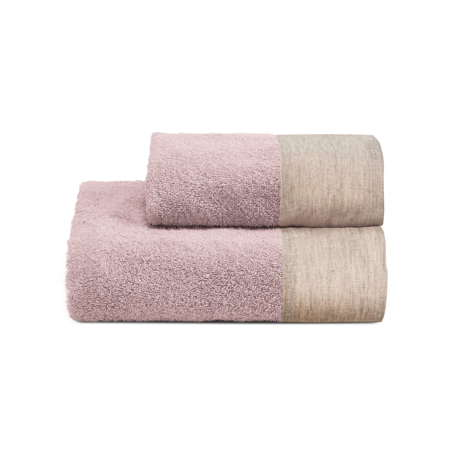 Biancoperla Eko Lino Washed Set Asciugamano Viso + Ospite