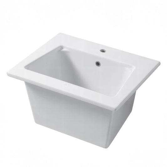 Disegno Ceramica Lavabo/Lavatoio Maxy Appoggio Incasso 60x50 c/ Foro Rubinetto